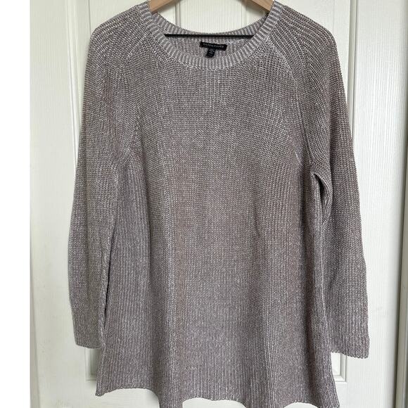 Eileen Fisher Peruvian OrganicCotton Blend Crew Neck Sweater in Beige Size M - Picture 1 of 8